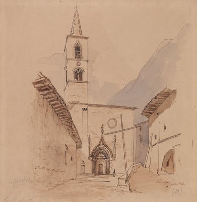 S. Pietro Degli Agostiniani, Leonessa by Edward Lear